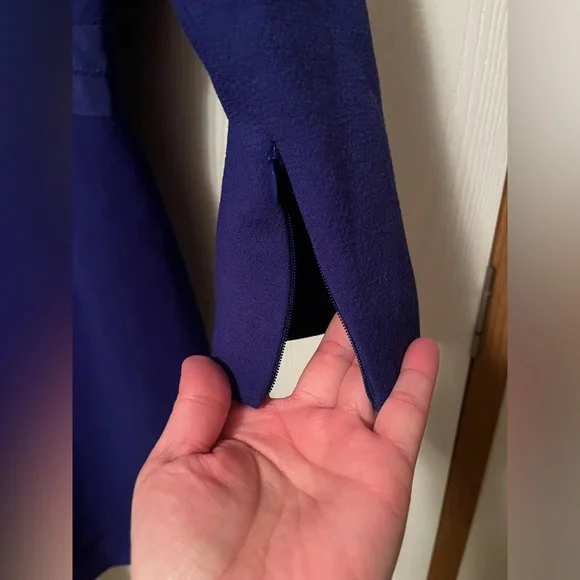 NWT J Crew Double-Faced Wool Royal Blue Crepe Suit Sheath Dress Size 2 - Picture 4 of 10